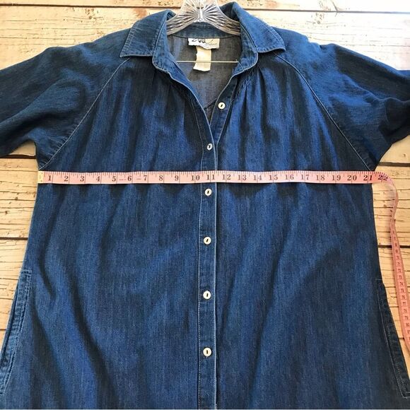 Vtg Willie of California Womens Denim Button Front A-line Dress Cotton Size 12 - Picture 11 of 16